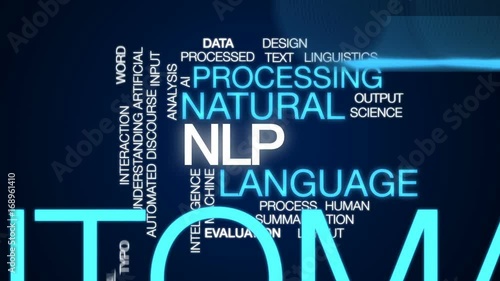 NLP animated word cloud, text design animation. photo