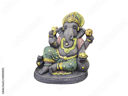 Hindu God Ganesha Lord of Success isolate on white background with Clipping path