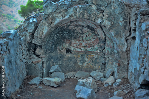 Fotografie Ruins of temple of Hephaestus. Chimaera Mount. Turkey