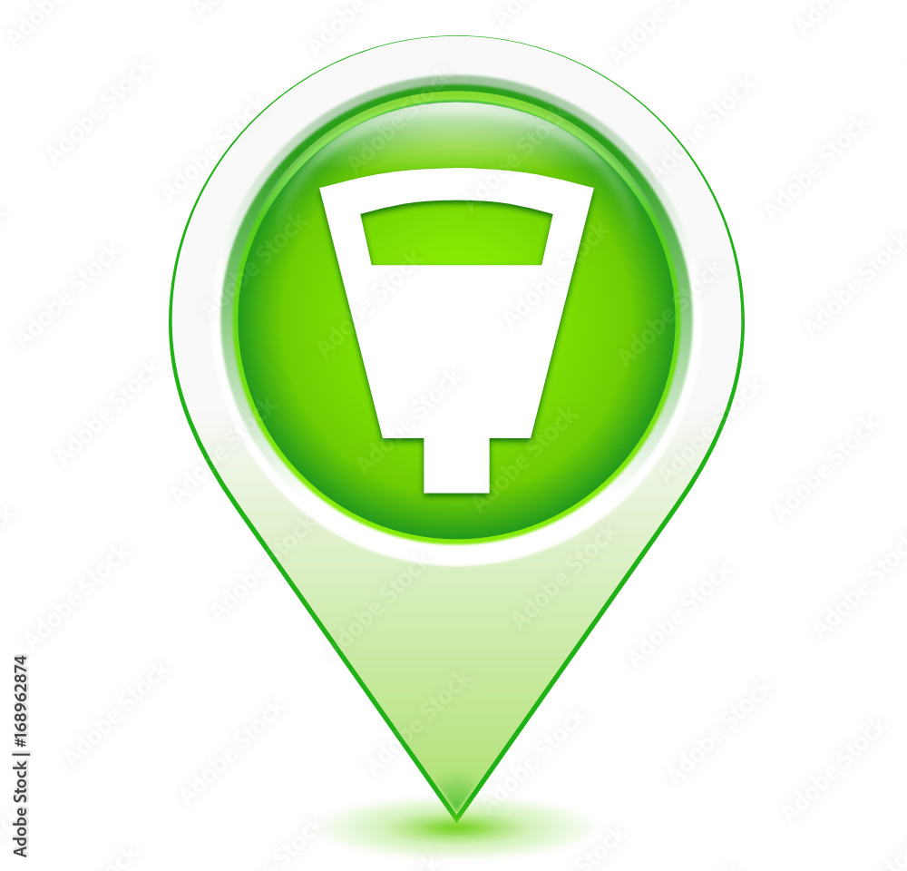 horodateur sur bouton géolocalisation vert horodateur sur bouton géolocalisation vert