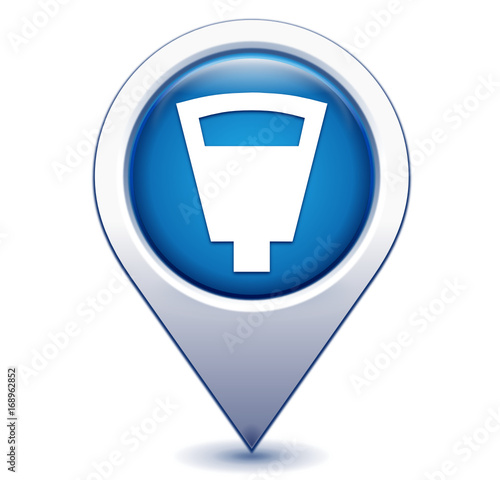 horodateur sur bouton géolocalisation bleu