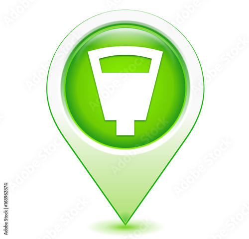 horodateur sur bouton géolocalisation vert