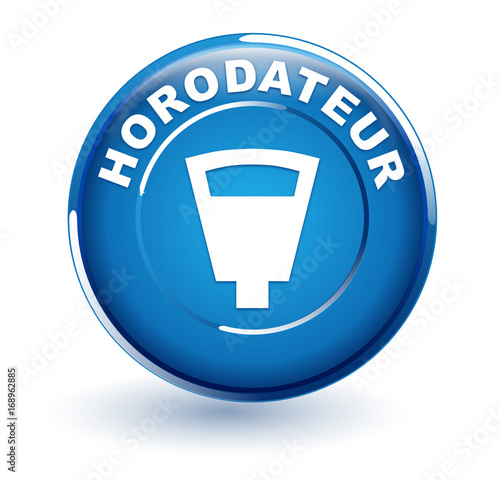 horodateur sur bouton rond bleu