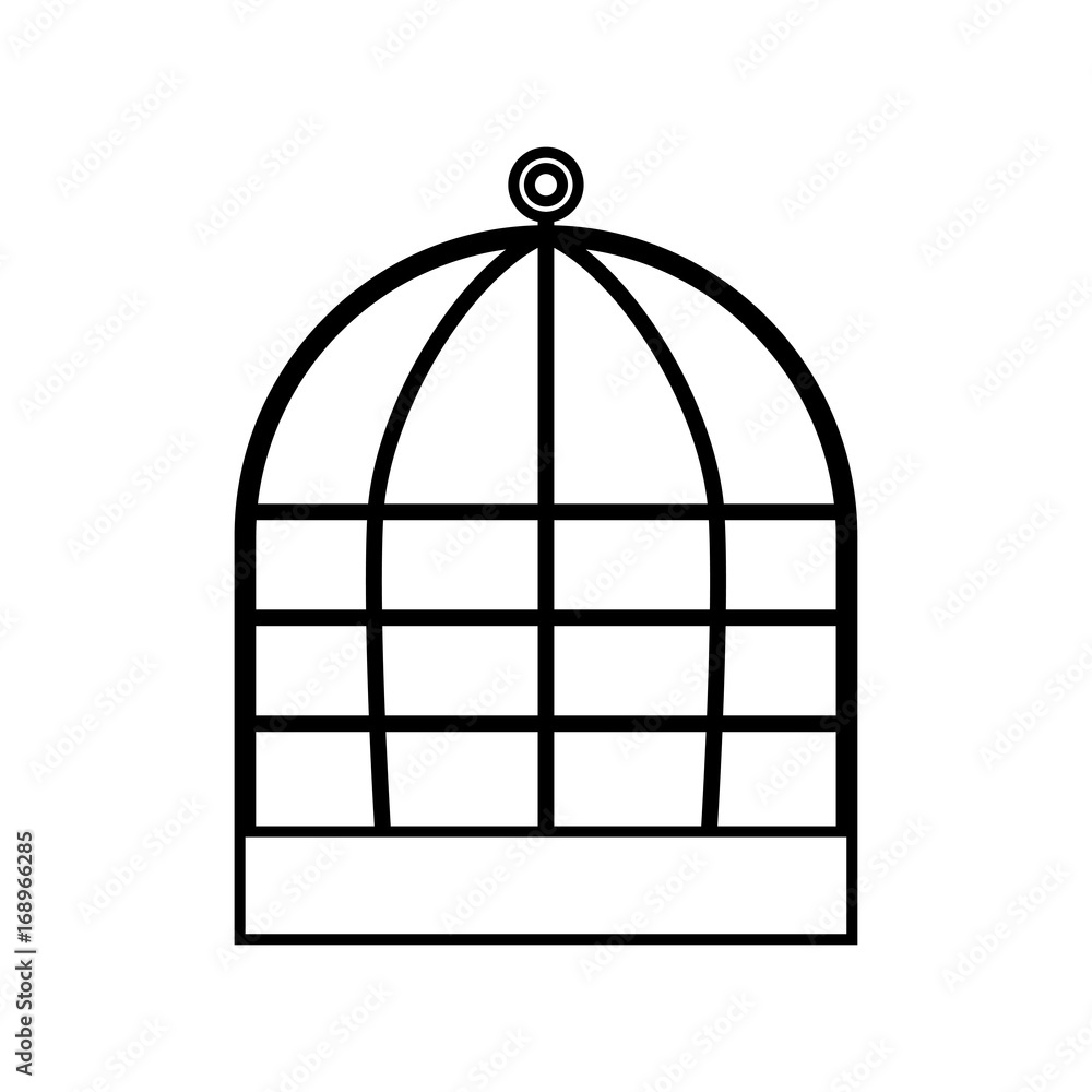 Iron cage black color icon . Iron cage black color icon .