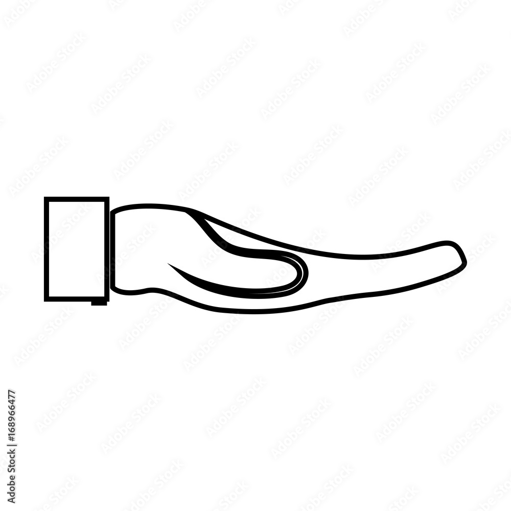 Hand black color icon . Hand black color icon .