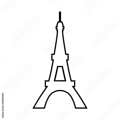 Eiffel Tower black color icon .