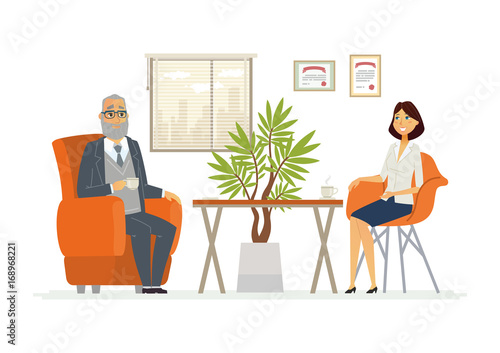 Business Consultation - modern vector cartoon characters illustration