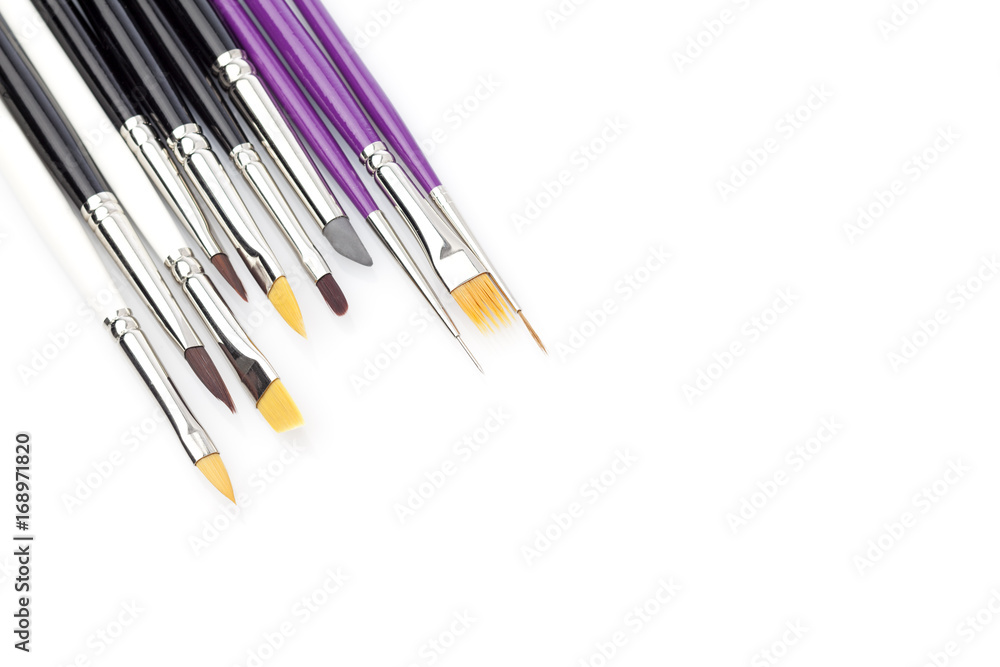 Set of professional manicure brushes Set of professional manicure brushes