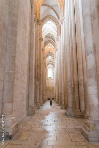 Alcobaça monastery, transept, vaults of the church, in Portugal 
