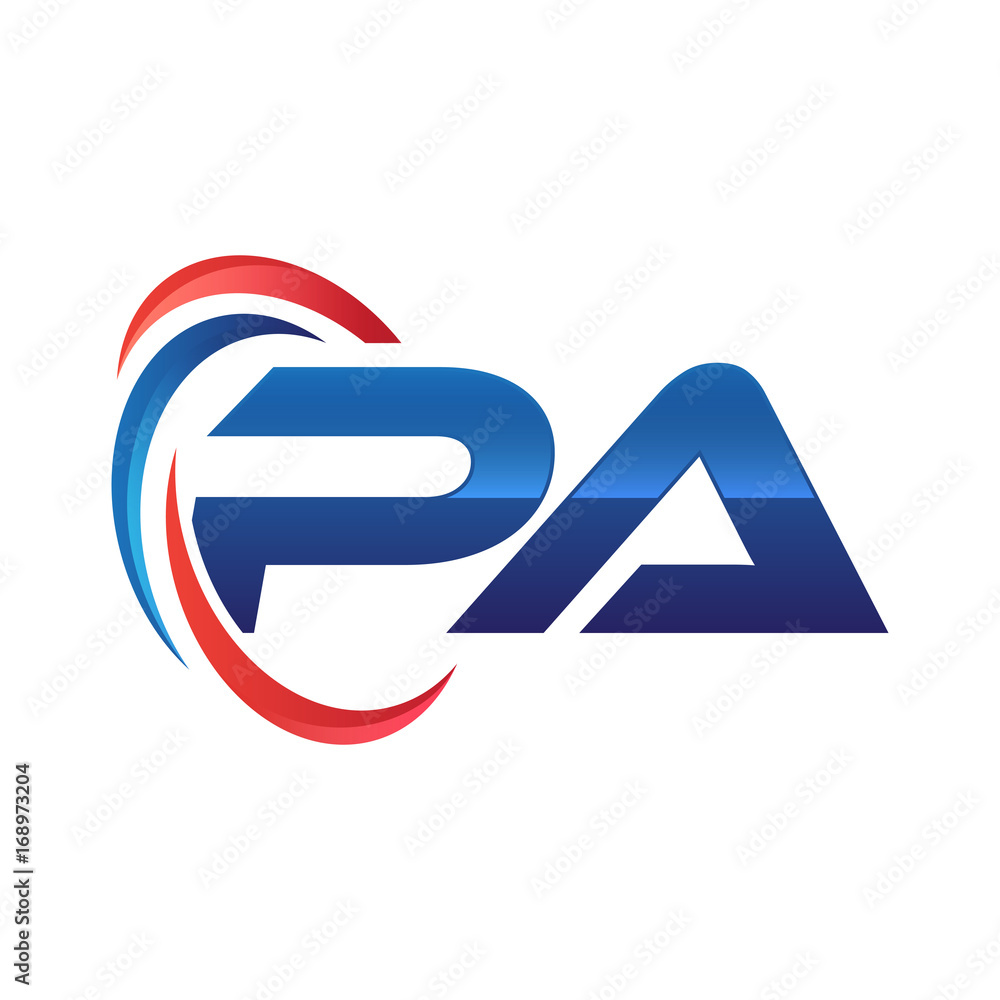 initial letter logo swoosh red blue initial letter logo swoosh red blue