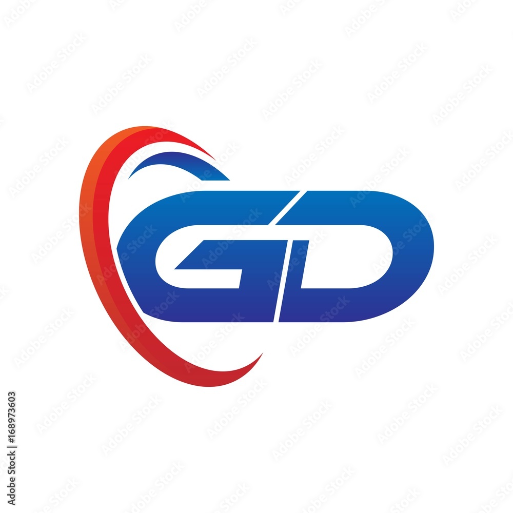 modern dynamic vector initial letters logo gd with circle swoosh red blue modern dynamic vector initial letters logo gd with circle swoosh red blue