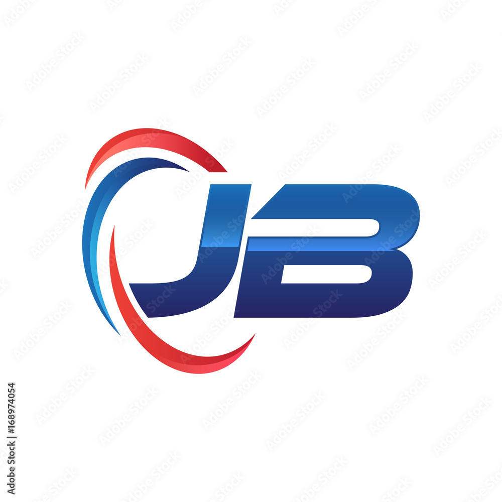 initial letter logo swoosh red blue initial letter logo swoosh red blue