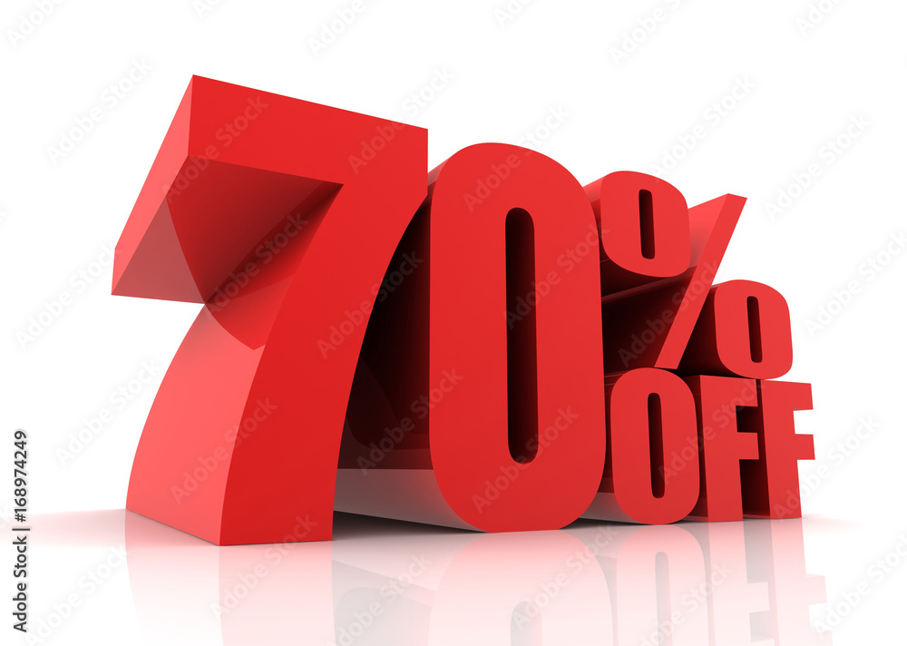seventy percent off sale concept 3d illustration seventy percent off sale concept 3d illustration