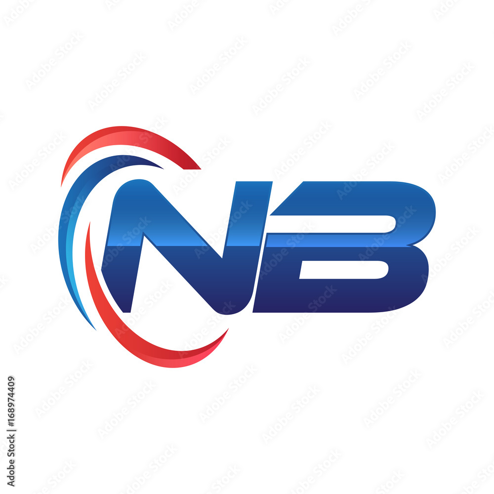 initial letter logo swoosh red blue initial letter logo swoosh red blue