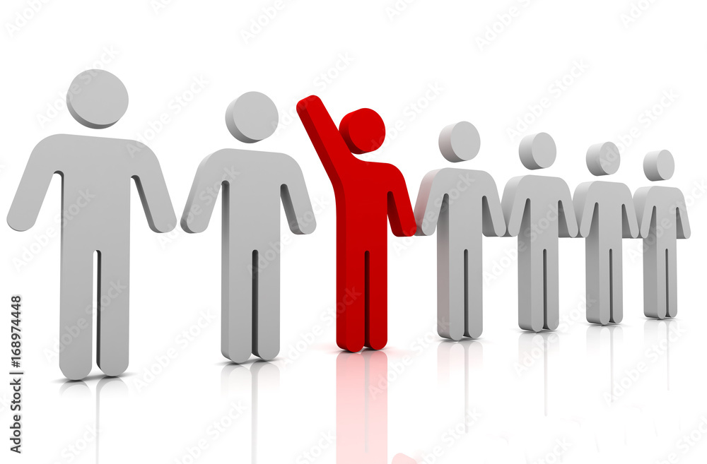 standing out from the crowd concept 3d illustration standing out from the crowd concept 3d illustration