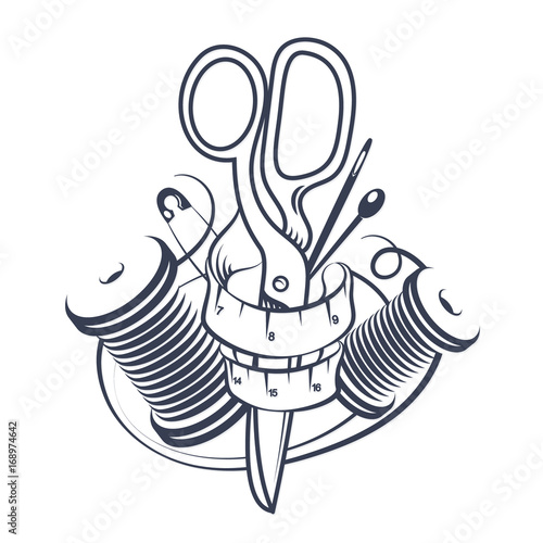 Sewing and cutting symbol