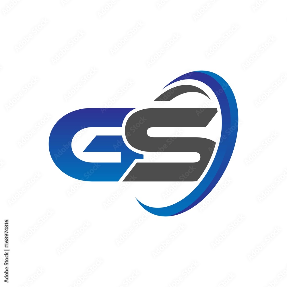 vector modern initial logo letters gs with circle swoosh blue gray vector modern initial logo letters gs with circle swoosh blue gray