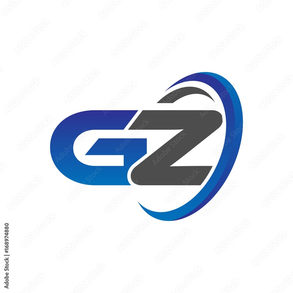 vector modern initial logo letters gz with circle swoosh blue gray vector modern initial logo letters gz with circle swoosh blue gray