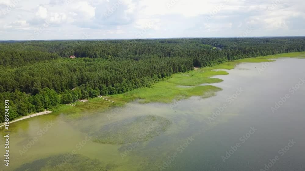 Plateliai lake Lithuania National Water Reserve Aerial drone top view 4K UHD video Plateliai lake Lithuania National Water Reserve Aerial drone top view 4K UHD video