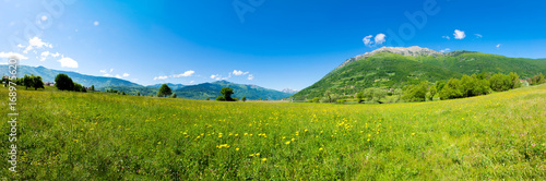 Unusual lake Plav among the picturesque mountain peaks of Montenegro.