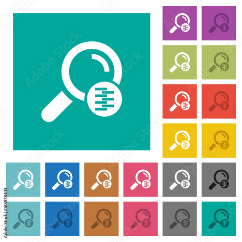 Search in compressed files square flat multi colored icons