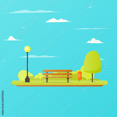 park bench landscape