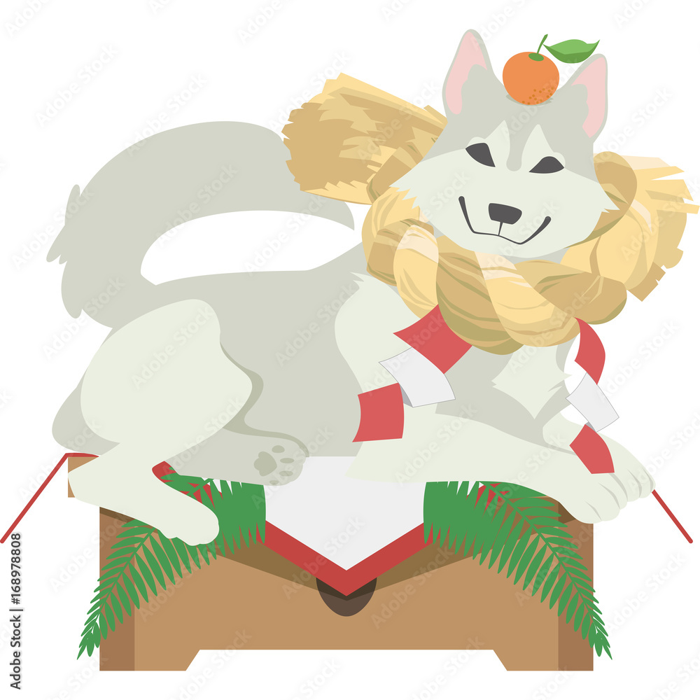 鏡餅風の伏せをしたわんこ シベリアンハスキー Stock イラスト Adobe Stock 鏡餅風の伏せをしたわんこ シベリアンハスキー Stock イラスト Adobe Stock