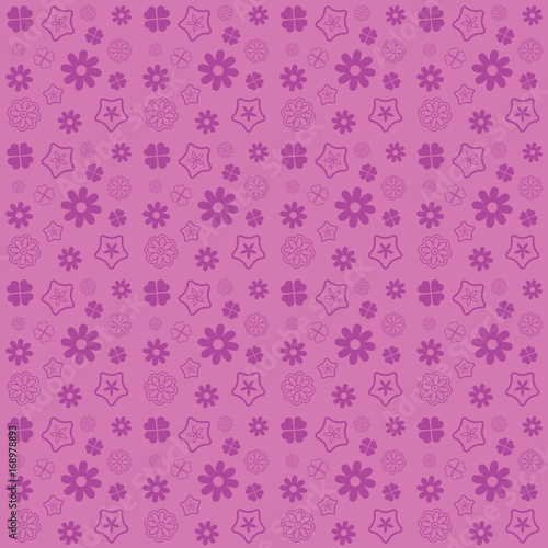 Pink flower seamless pattern on pink background © krung99