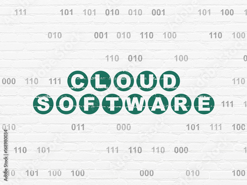 Cloud computing concept: Cloud Software on wall background