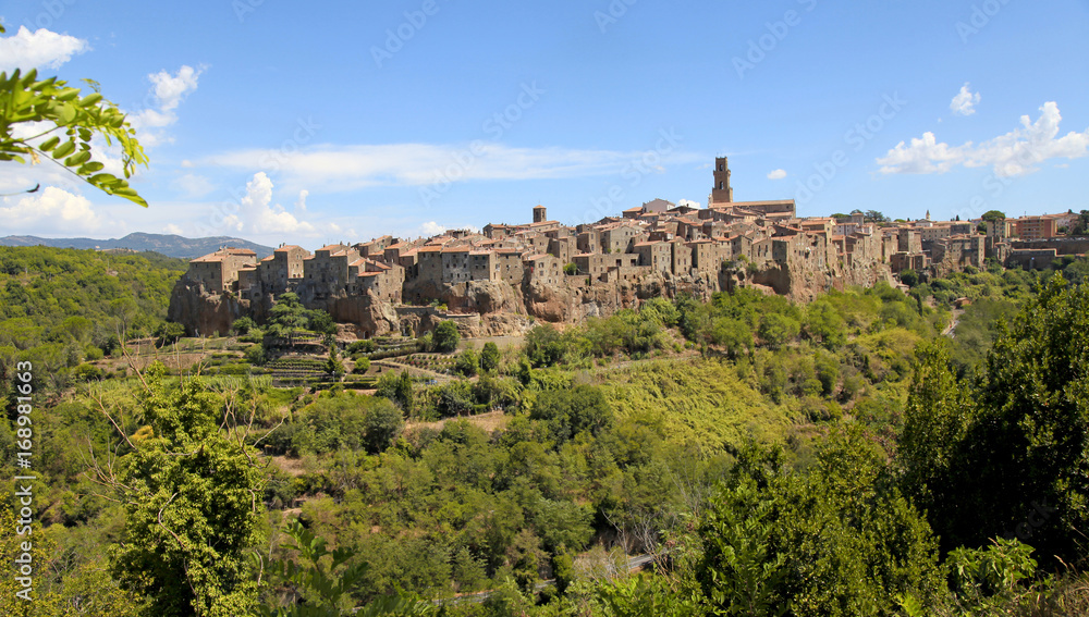 Panoramic view of the medieval village Pitigliano, Tuscany, Italy