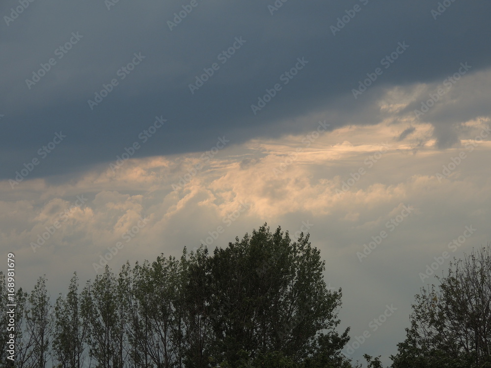 Unwetter Himmel Wolken Bäume Horizont Unwetter Himmel Wolken Bäume Horizont