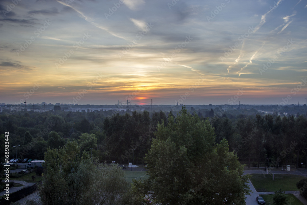 Naklejka premium Wschód Warszawa Most Siekierkowski
