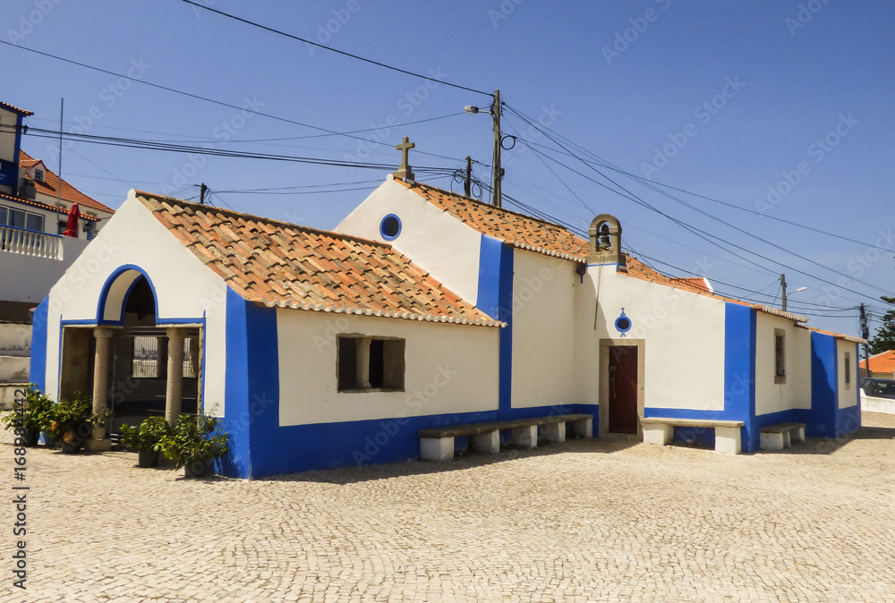 Capela de Sao Lourenco (St Lawrence Chapel) in Azenhas do Mar (Colares,  Sintra, Portugal) Stock Photo | Adobe Stock