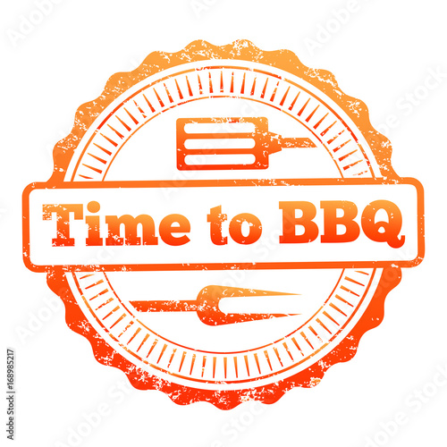 Time to BBQ colorful label design