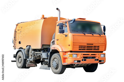 Obraz na płótnie machine for sweeping of urban roads isolated w salonie
