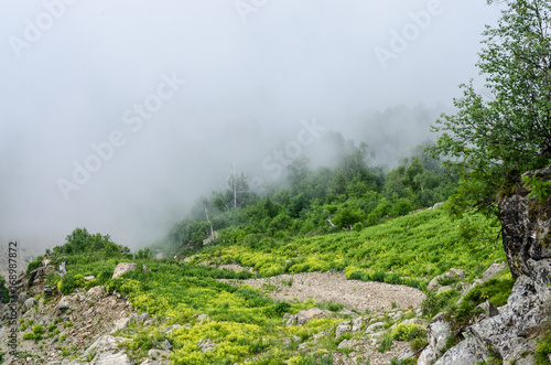 Fototapeta w górach ponad chmurami