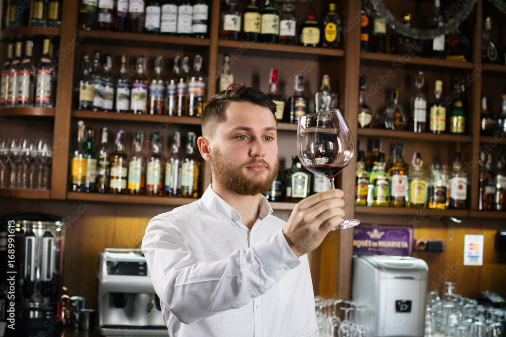Sommelier tasting the wine Sommelier tasting the wine