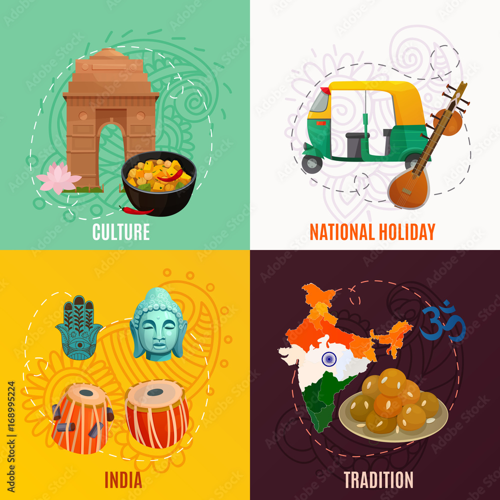 Fototapeta premium India 2x2 Design Concept