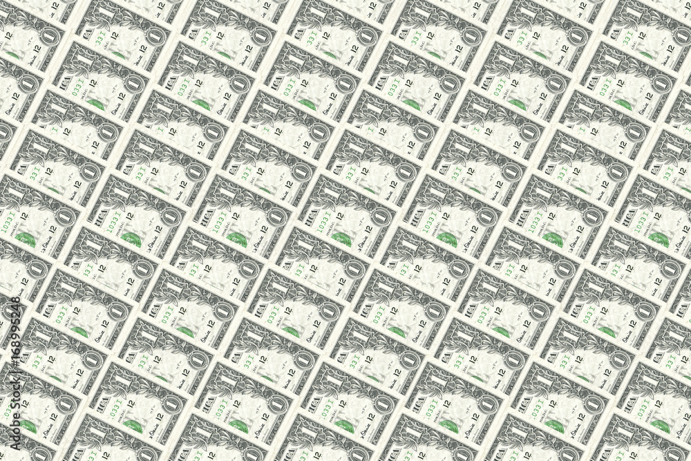 Obraz premium Old One Dollar Notes Background.