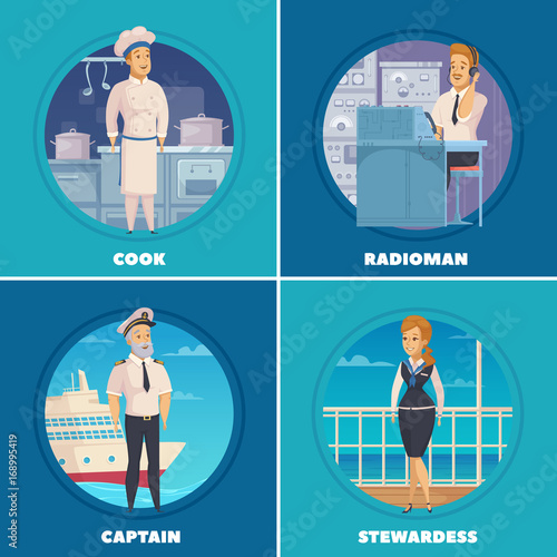 Ship Crew 4 Icons Square