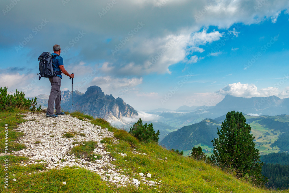 Man looking at panorama Man looking at panorama