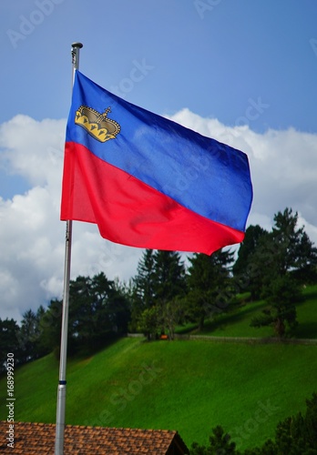 Red and blue flag of the Principality of Liechtenstein