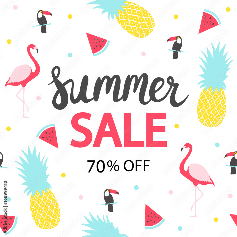 Naklejka premium Summer sale banner. Vector illustration