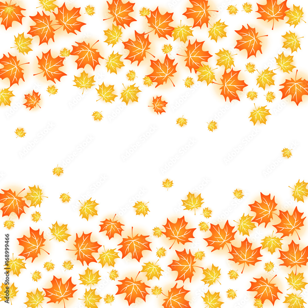 Autumn background illustration. Vector design of maple leaf fall on white Autumn background illustration. Vector design of maple leaf fall on white
