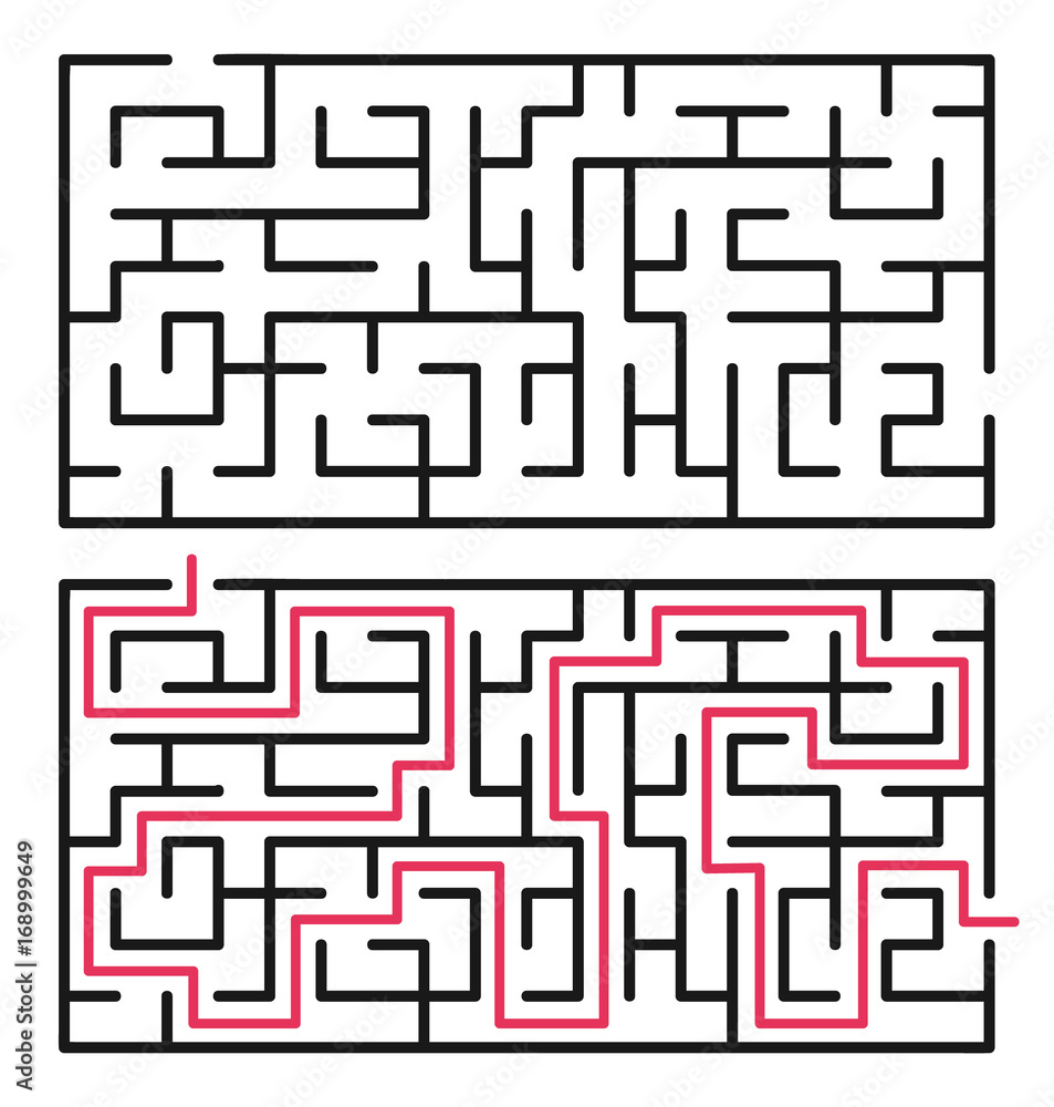 Abstract maze / labyrinth with entry and exit. Vector labyrinth 190. Abstract maze / labyrinth with entry and exit. Vector labyrinth 190.