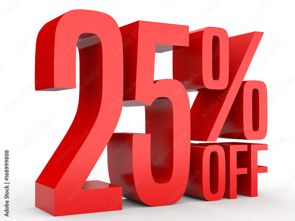 Twenty five percent off. Discount 25 %. Twenty five percent off. Discount 25 %.