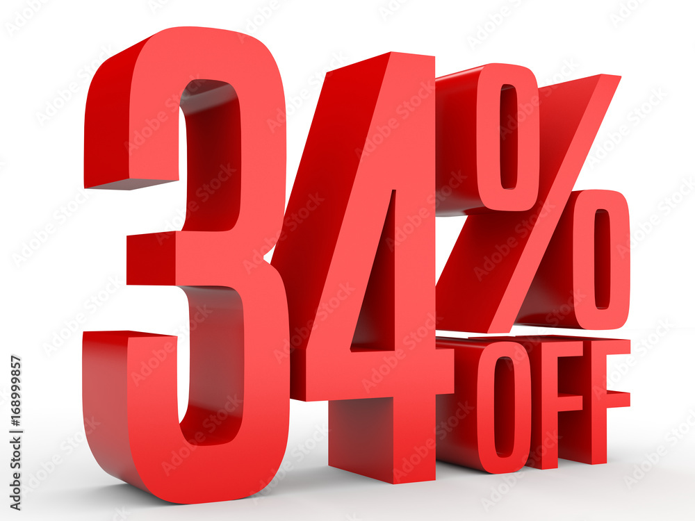 Thirty four percent off. Discount 34 %. Thirty four percent off. Discount 34 %.