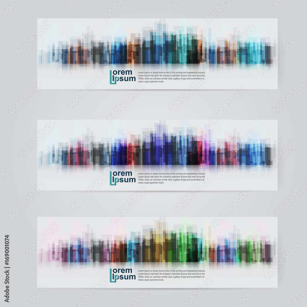 A set of modern vector abstract design banner web template. A set of modern vector abstract design banner web template.