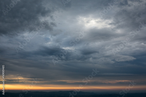 Sky with dramatic clouds during a sunrise