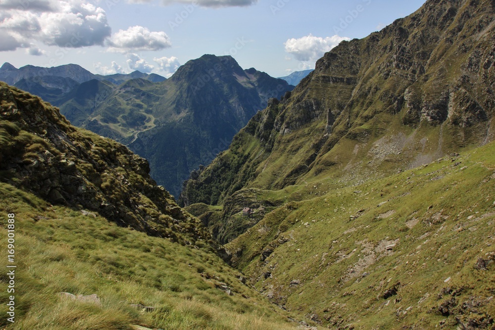 Coca hut and Coca peak, Oroie Alps, Bergamo, Italy Coca hut and Coca peak, Oroie Alps, Bergamo, Italy